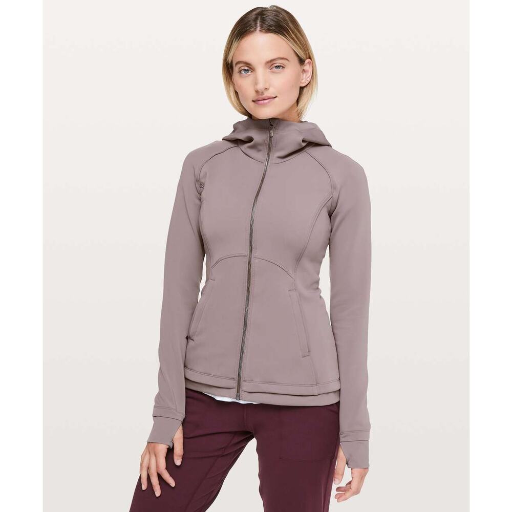 Lululemon Stopover Jacket Full Zip Hooded Vented Lunar Rock Purple Womens Size 6